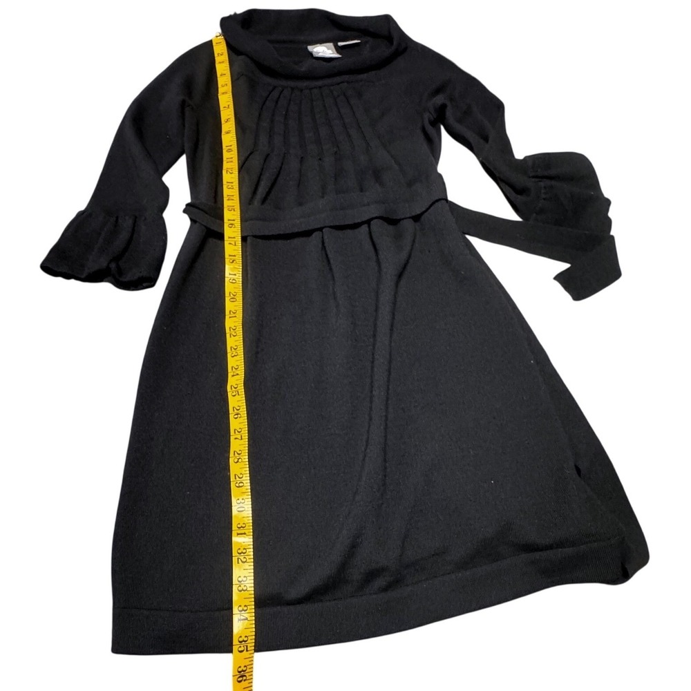 Girls from Savoy Sweater Dress Womens Small 100% Merino Wool Black Bel wimsigoth - Picture 5 of 7